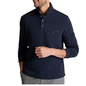 Untuckit Men's XXL Snap Fleece Pullover Navy Parkson